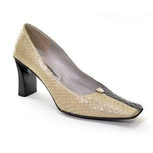 Gianmarco Lorenzi Beige and Black Heels